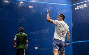 Paul Coll in action at the New Zealand Open in Christchurch.