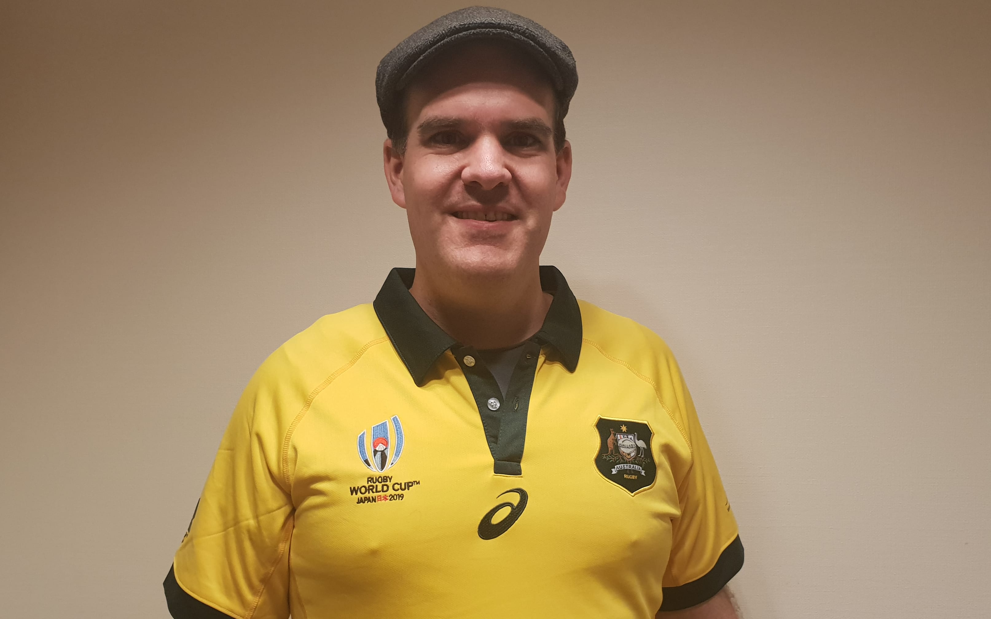 Dutch rugby fan Pierre Janssen was backing the Wallabies in Japan.