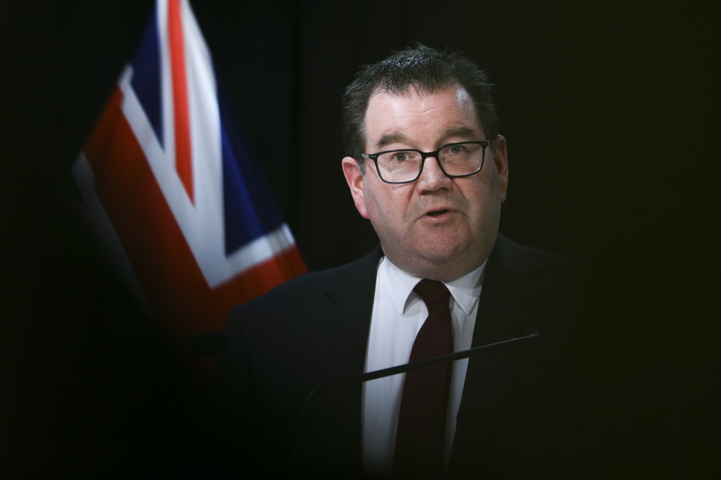 Finance Minister Grant Robertson speaks to media during a Covid-19 update conference at Parliament on May 08, 2020.