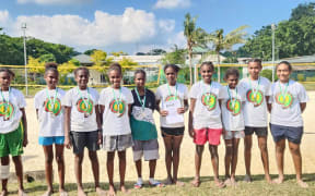 Young players at the Vanuatu volleyball community programme.