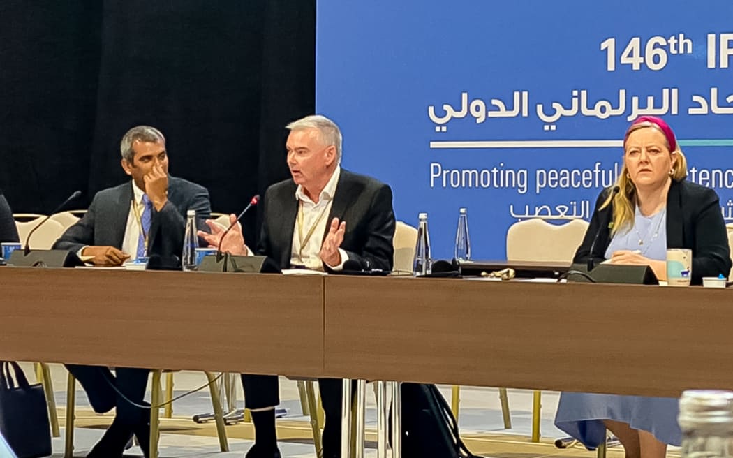 At the 2023 International Parliamentary Union Meeting in Bahrain