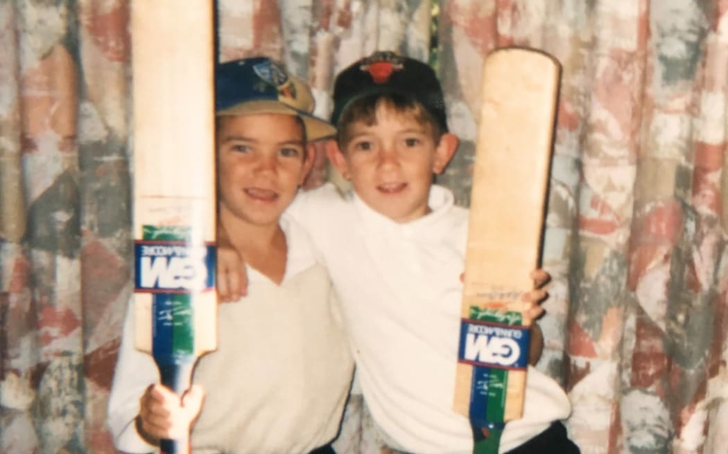 RNZ Nights Executive Producer, Tim Miller (right) with brother Kris.