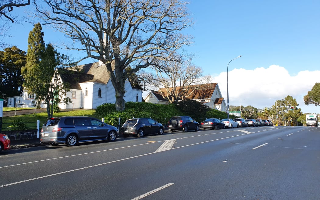 The queue for the St Luke's testing station stretched down St Luke's Road and on to Great North Road.