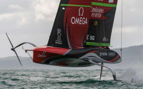 Emirates Team New Zealand were out training on their own today.