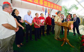 French Polynesia president Edouard Fritch addressing business delegation on Chinese holiday