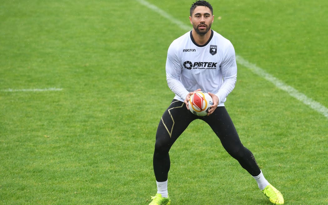 Shaun Johnson at Kiwis training ahead of the 2017 Rugby League World Cup.