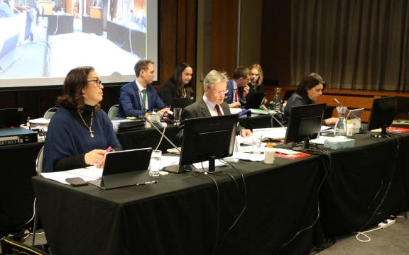 The panel overseeing the Oranga Tamariki urgent inquiry, from left to right, professor Rawinia Higgins, Judge Michael Doogan and Kim Ngārimu.