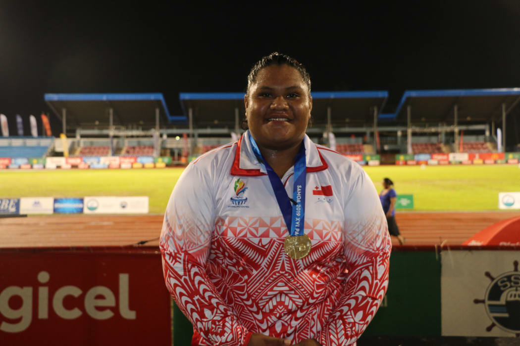 Tonga's Ata Tuutafaiva won gold in the women's shot.