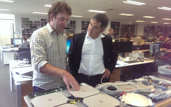 Fisher and Paykel site manager Richard Butler, left, with Dave Cull.