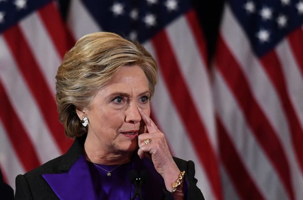 Hillary Clinton gives her concession speech.