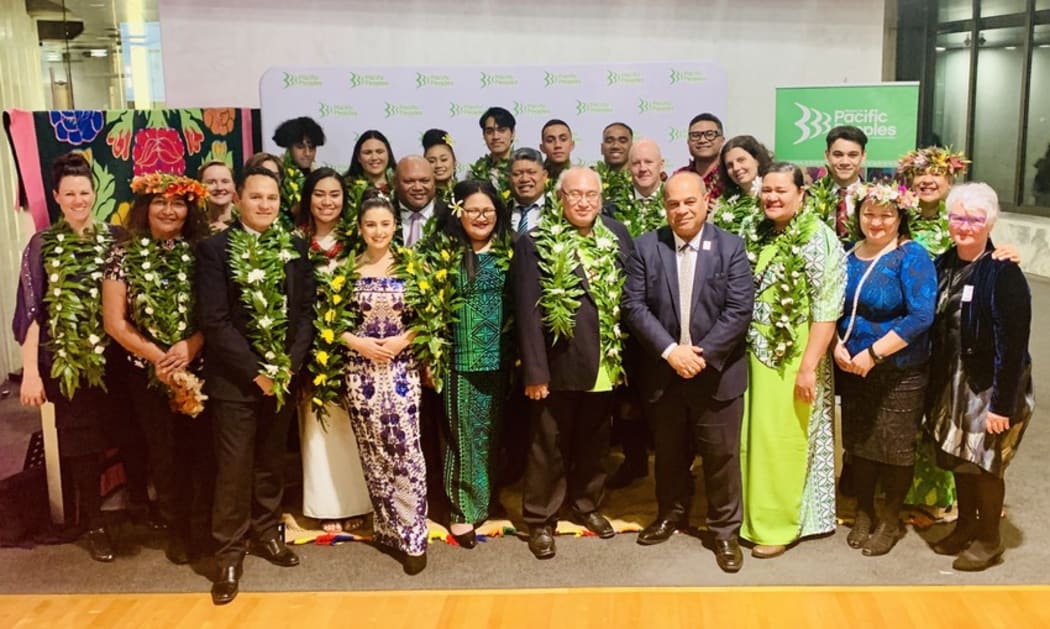 Prime Ministers Pacific Youth Awards winners with Minister of Pacific People's Aupito Su'a William Sio