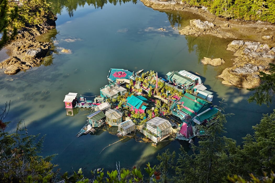 Freedom Cove - the floating complex built by Catherine King and Wayne Adams