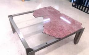 The smashed marble table.