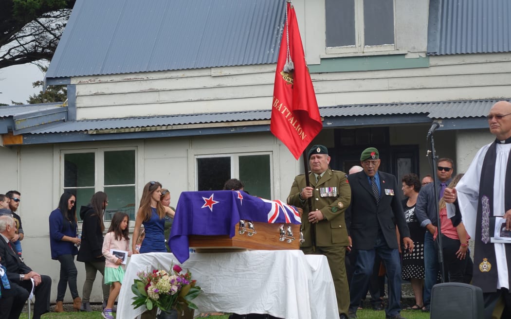 Lieutenant Alfred 'Bunty' Preece is honoured at his funeral service.