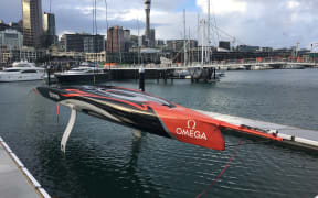 Team New Zealand's A-C 75, a full-size 75-foot foiling monohull, revealed on 6 September.