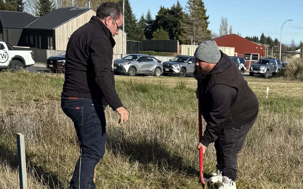 The sod turning for the construction of ten new houses to be built in Ohakune.