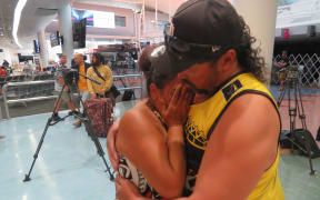 There were emotional scenes at Auckland Airport as people were able to see relatives for the first time in many months.