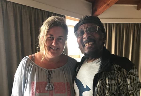 Jimmy Cliff with friend and music promoter Jackie Sanders in 2018.