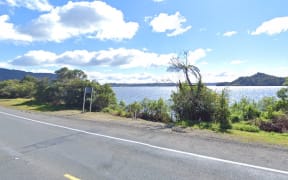 Lake Rotomā near the intersection of State Highway 30 and Matahi Road in the Rotorua Lakes District.