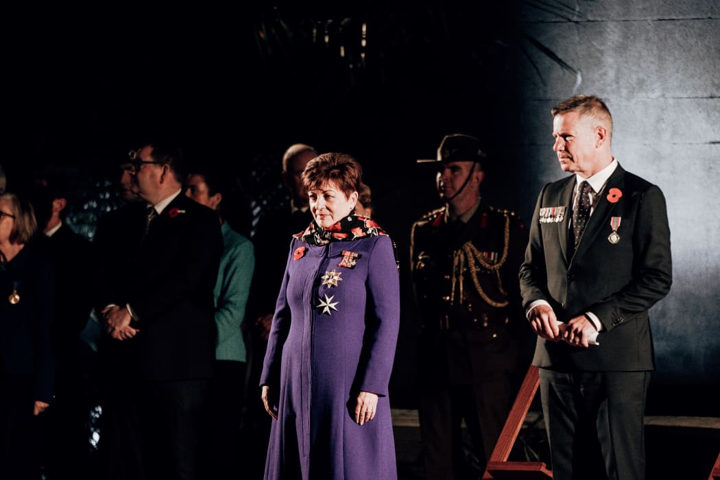 Governor General Dame Patsy Reddy at the dawn service in Wellington.