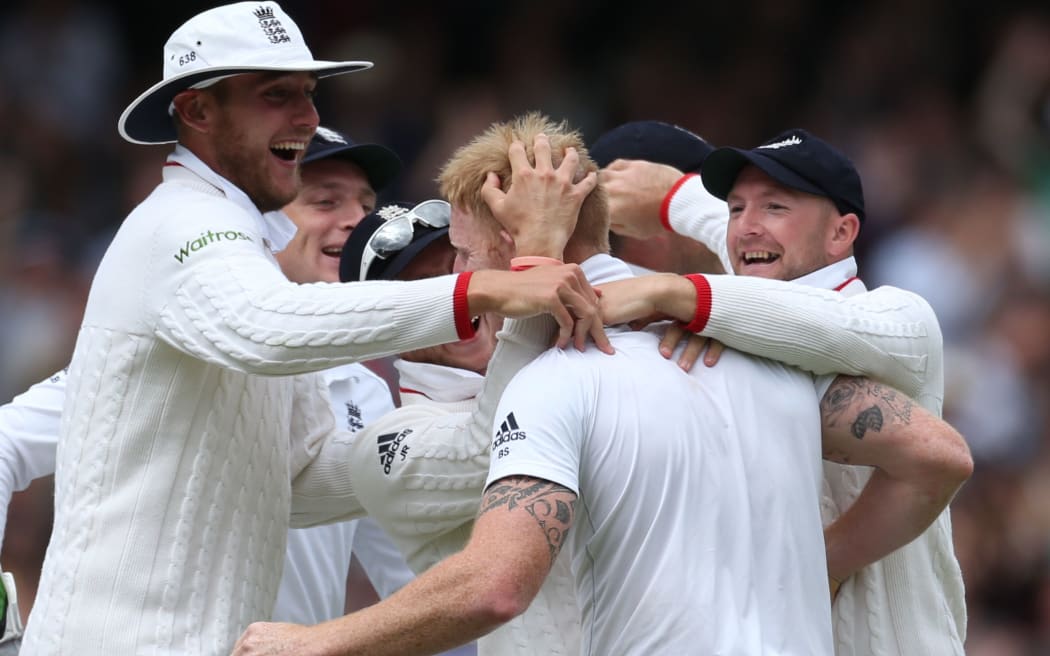 New Zealand born Ben Stokes at the centre of England celebrations.