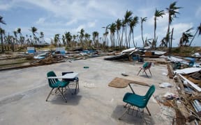 Damage caused by Typhoon Maysak in Ulithi, Yap, Federated States of Micronesia