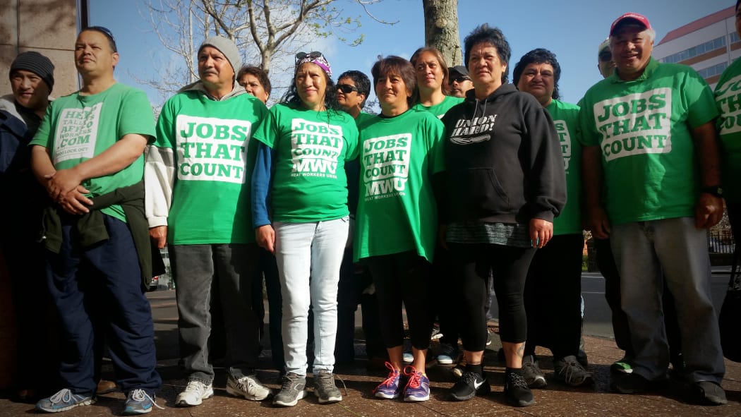 Affco workers travelled from Wairoa to Auckland for the hearing.