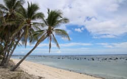 This photograph taken on September 2, 2018 shows a beach view in Ewa on the Pacific island of Nauru.