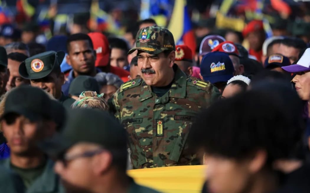 President of Venezuela Nicolás Maduro participates in a civic-military rally in Caracas, Venezuela, on November 25, 2025.