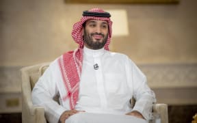 A handout picture provided by the Saudi Royal Palace on April 27, 2021, shows Saudi Crown Prince Mohammed bin Salman during an interview with the Middle East Broadcasting Center (MBC) in the capital Riyadh