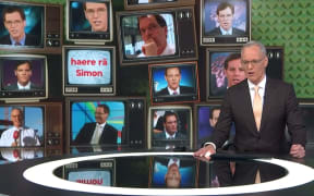 Simon Dallow during his final newsreader shift at TVNZ.