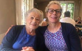 Deborah Levy, seen here with her mother, says her family might have to return to the UK if her mum can't stay in New Zealand