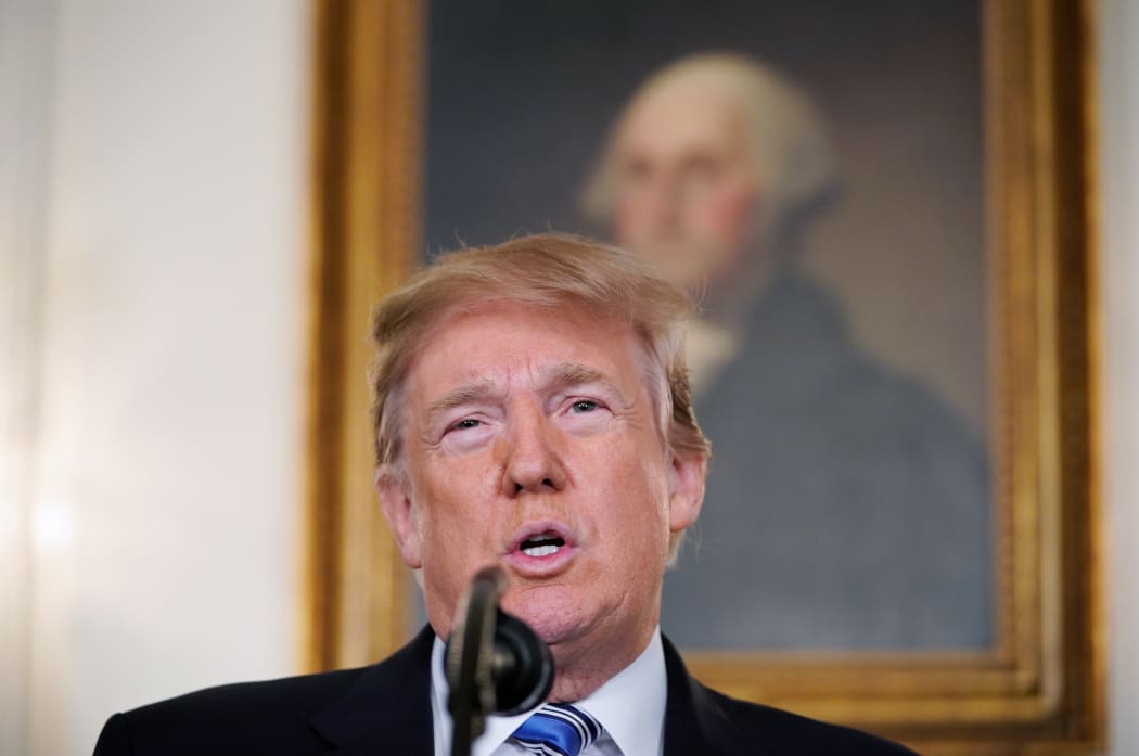 US President Donald Trump speaks from the White House about the Florida school shooting. "Our nation grieves with those who have lost loved ones in the shooting at the Marjory Stoneman Douglas High School in Parkland, Florida," he said.