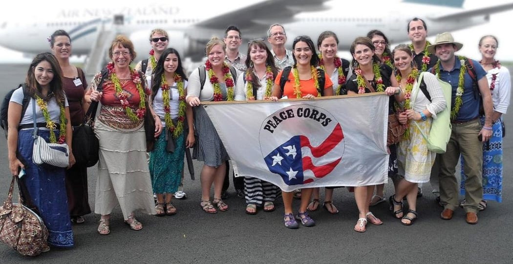 A group of US Peace Corps in Samoa.