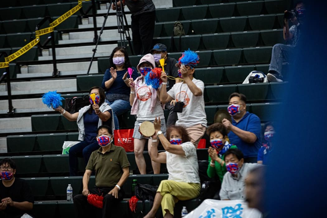 A Covid restricted crowd watched on during the two games in Mangilao.