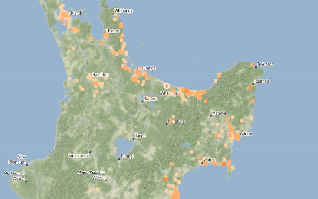 The earthquake was centred 25km west of Whakatāne.