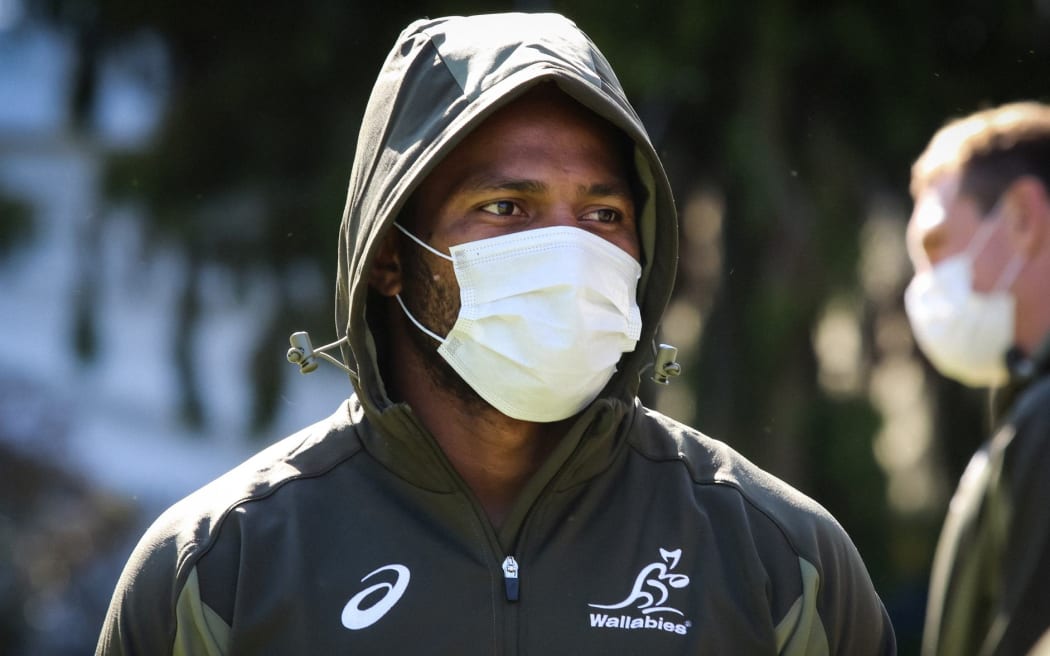 Wallabies rugby union players wear masks during their quarantine and isolation in a Christchuch hotel ahead of the Bledisloe Tests. Monday 28 September 2020.
Rights free Images by Rugby Australia.