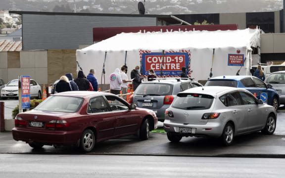 A Covid-19 testing station in central Wellington during the August 2021 lockdown.