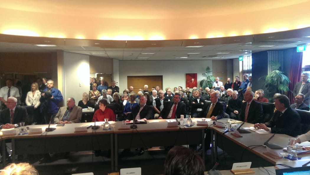 Large numbers turned out for the first council meeting.