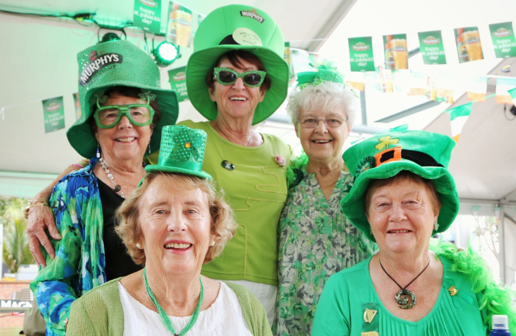 Helen Howley, back left, has been celebrating St Patrick's Day with the same group of friends for years.