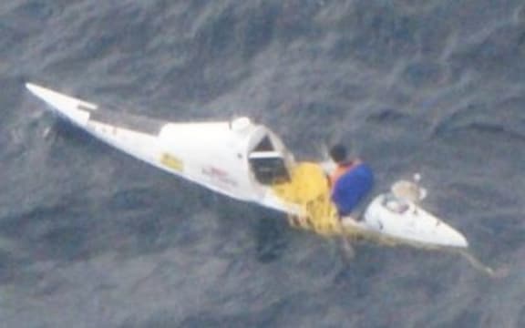 Scott Donaldson's crossing was hampered by rough seas and technical problems.