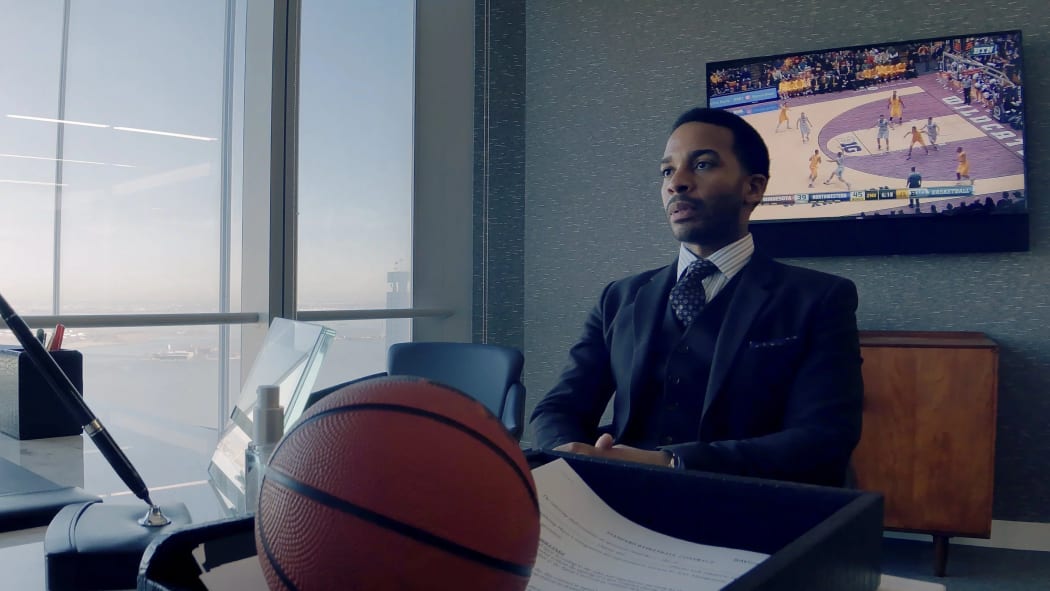 André Holland as sports agent Ray Burke in Steven Soderbergh’s High Flying Bird.
