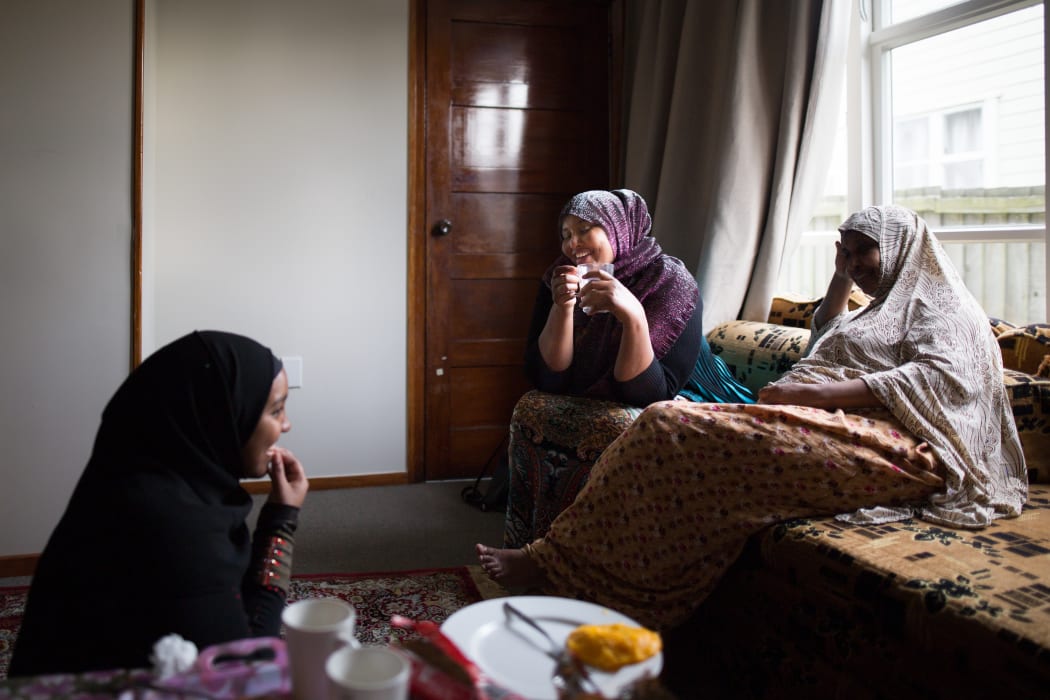Asha, Interpreter Qaali Mohammed, and Muhubo.