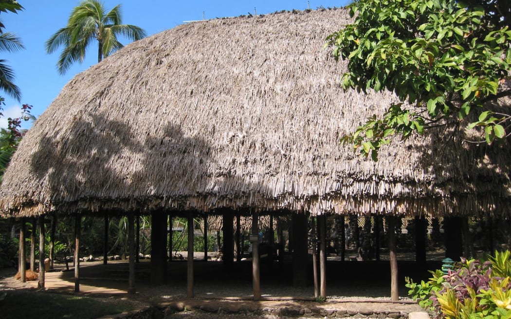Fale in the Samoa village.
