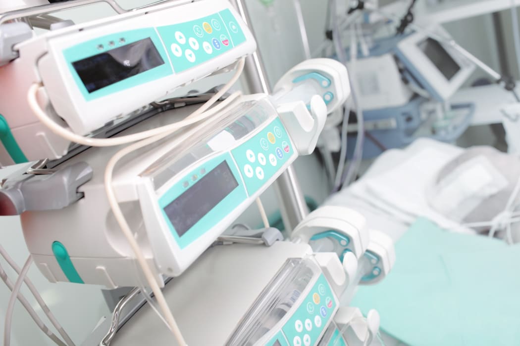 Medical equipment in an ICU ward.