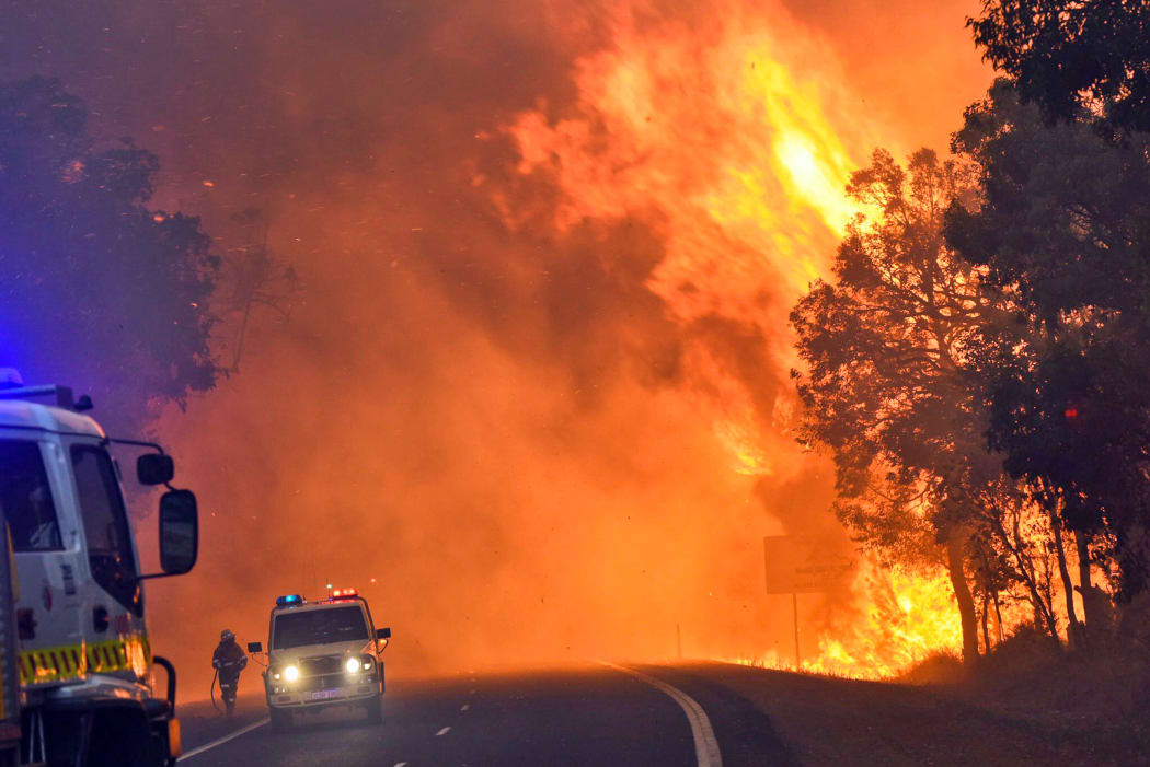 Firefighters battling the blaze near Yarloop.