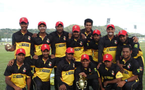 Papua New Guinea celebrate their triumph in the T20 tri-series.