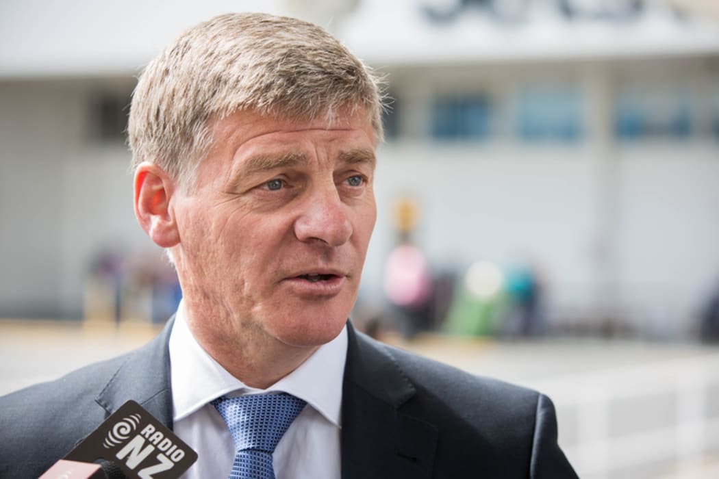 Bill English talking to media after announcing he will not attend Waitangi