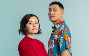 Chye-Ling Huang and James Roque pose for The Elephant in the Bedroom Podcast. Photo credit: Ankita Singh