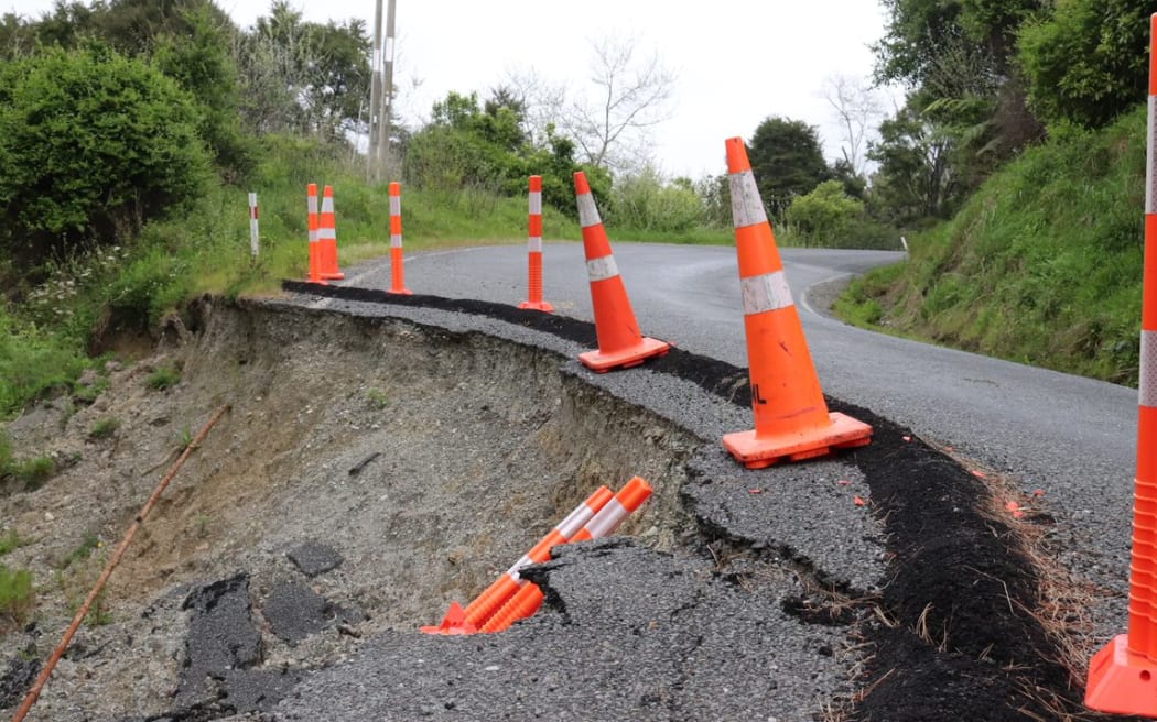 A dropout on the road to Waipiro Bay, north of Gisborne in Tairāwhiti.